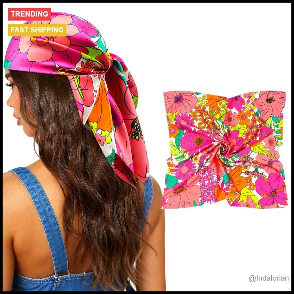 Reversible Satin Head Scarf Elegant Hair Wrap Sleeping Accessory Chic